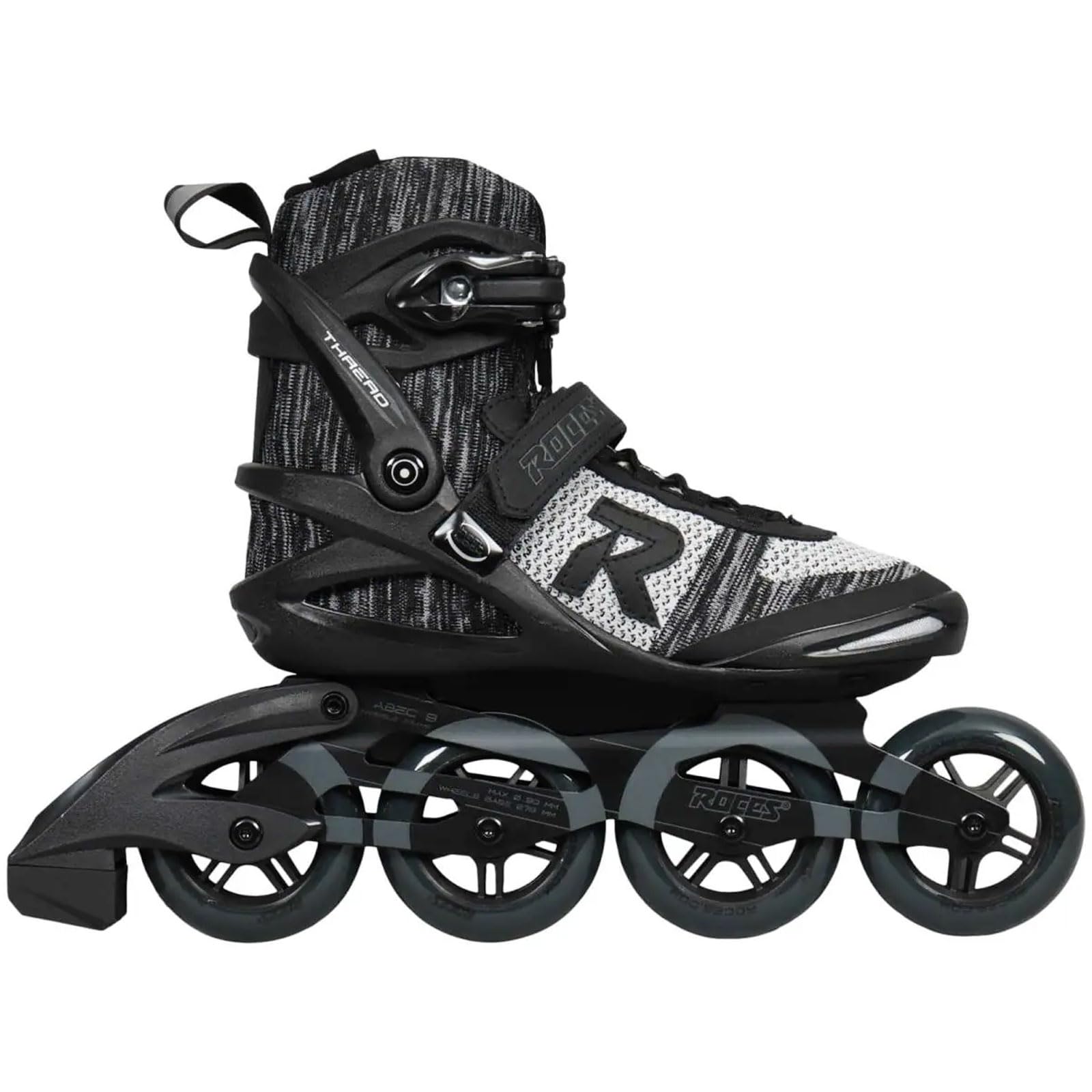 Roces Men's Thread TIF Lightweight Breathable Adjustable Fitness Ecology Outdoor 4 Wheel Inline Racing Skates with Easy Entry System & & Secure Closure, Supplied with Brake, Salt-N-Pepa, 10