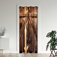 Vista 12 de Cortinas de puerta de granero para puertas, cortina opaca rústica para puerta de privacidad, cortinas divisoras de habitación, cortina de armario