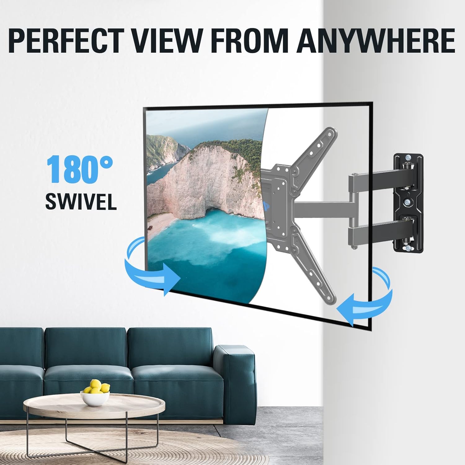 Review Mounting Dream UL Listed TV Mount for Most 26-55 Inch TVs, Full Motion TV Wall Mount with Perfect Center Design on Single Stud Articulating Mount Max VESA 400x400mm up to 77 LBS, MD2413-MX