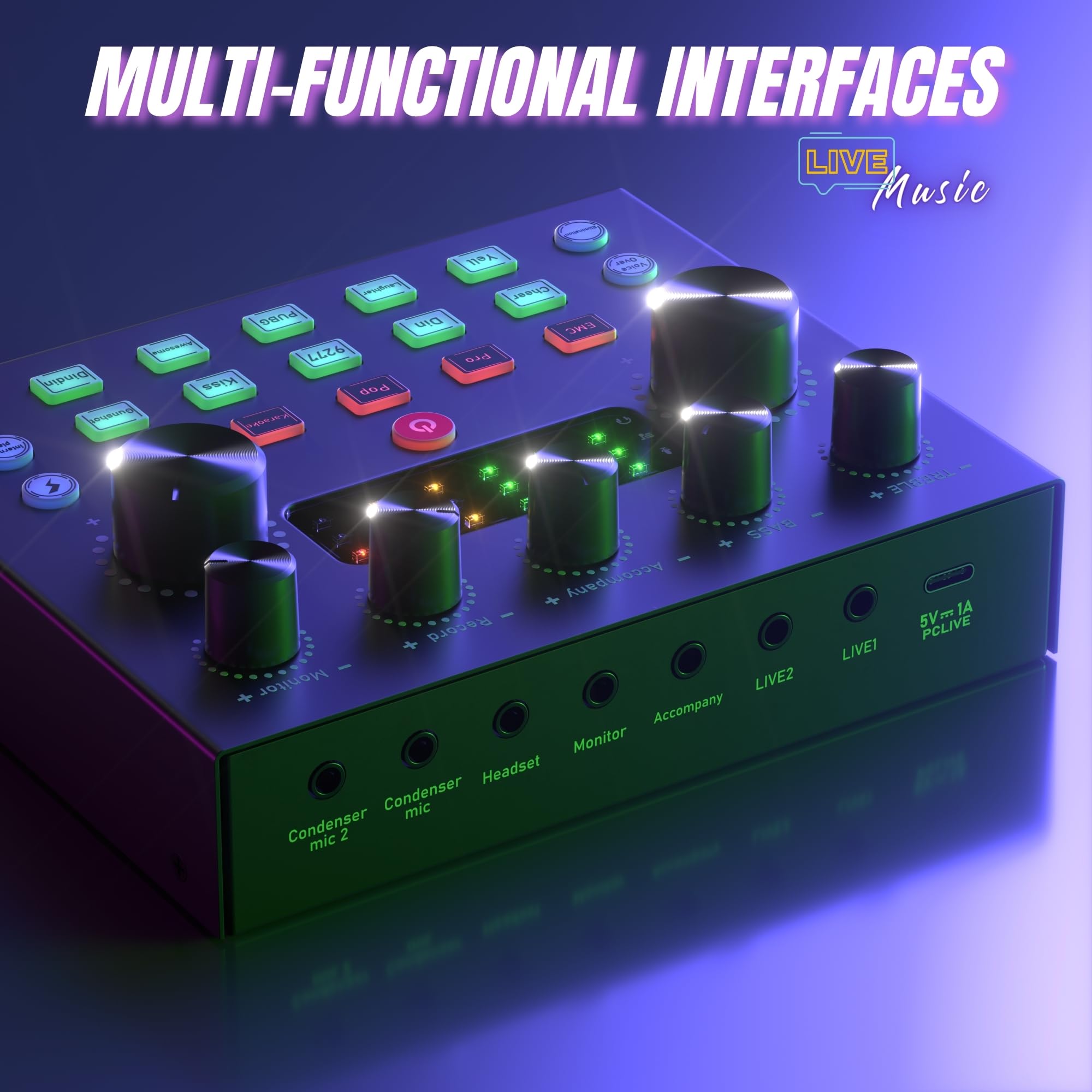 Ensemble d'équipement de podcast, interface audio tout-en-un avec mixeur DJ et microphone de podcast de studio, kit de micro à condensateur pour PC, tablette, smartphone, karaoké, jeu, équipement de