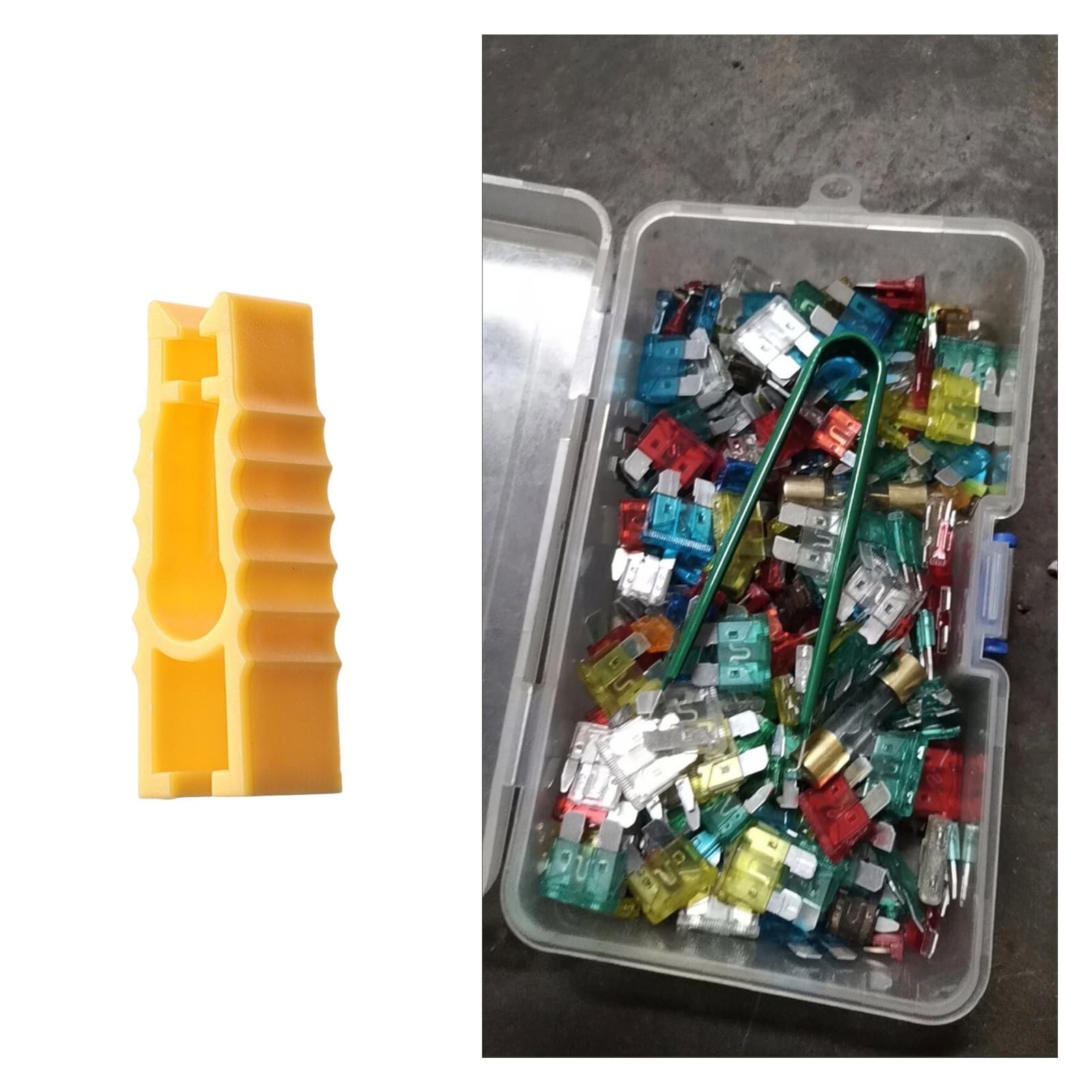 Herramienta extractora de fusibles para coche, hoja de metal de plástico para mini extractor de fugas, clip (A)