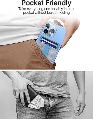 Miniatura 7 de Diseñado para cartera MagSafe, soporte magnético para tarjetas Eiffel-Tower para Apple Magsafe, soporte ajustable de cuero Magsafe para la parte