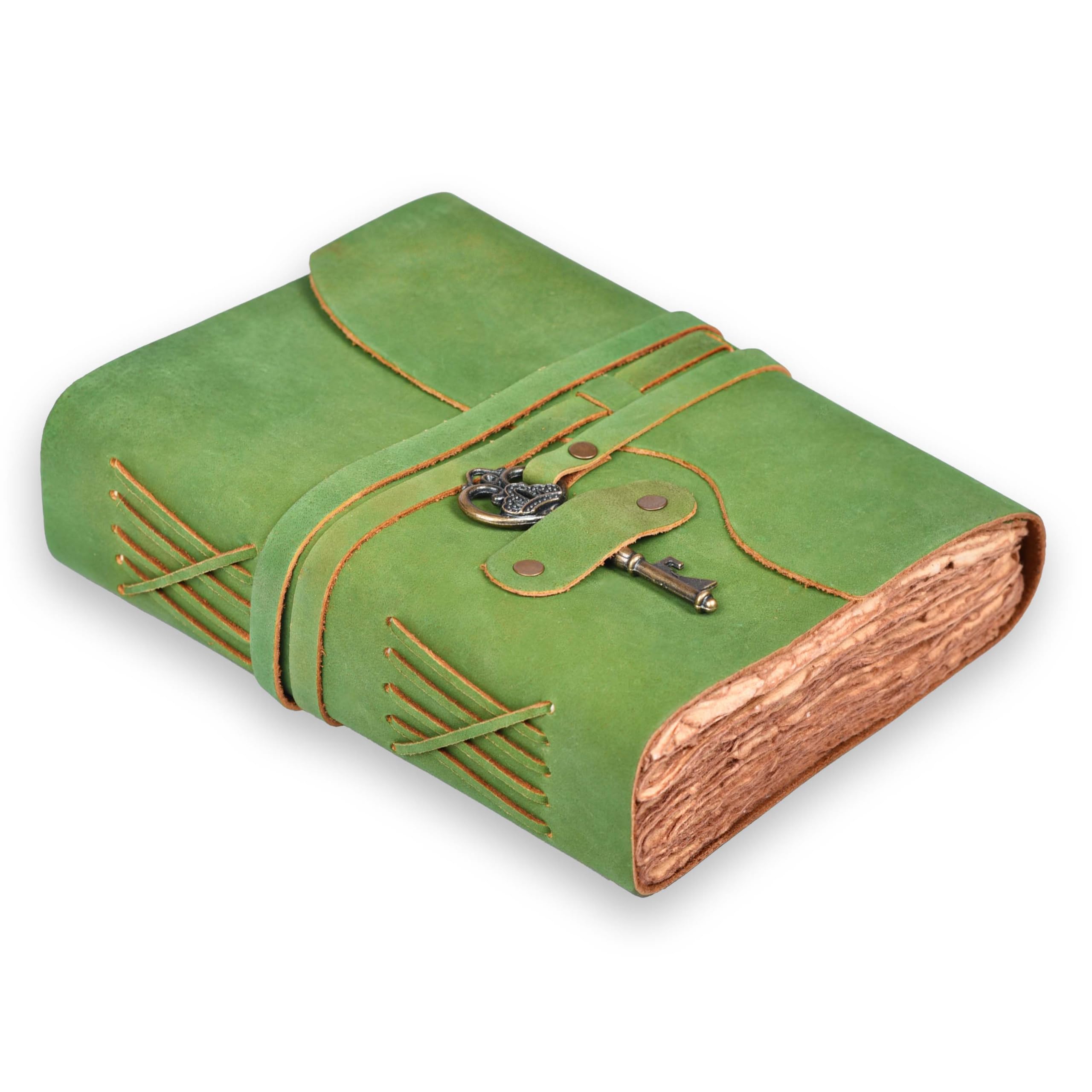 LEATHER VILLAGE Vintage Leather Journal, 200 Handmade Vintage Deckle Edge Paper, Leather bound Journal For Women Men