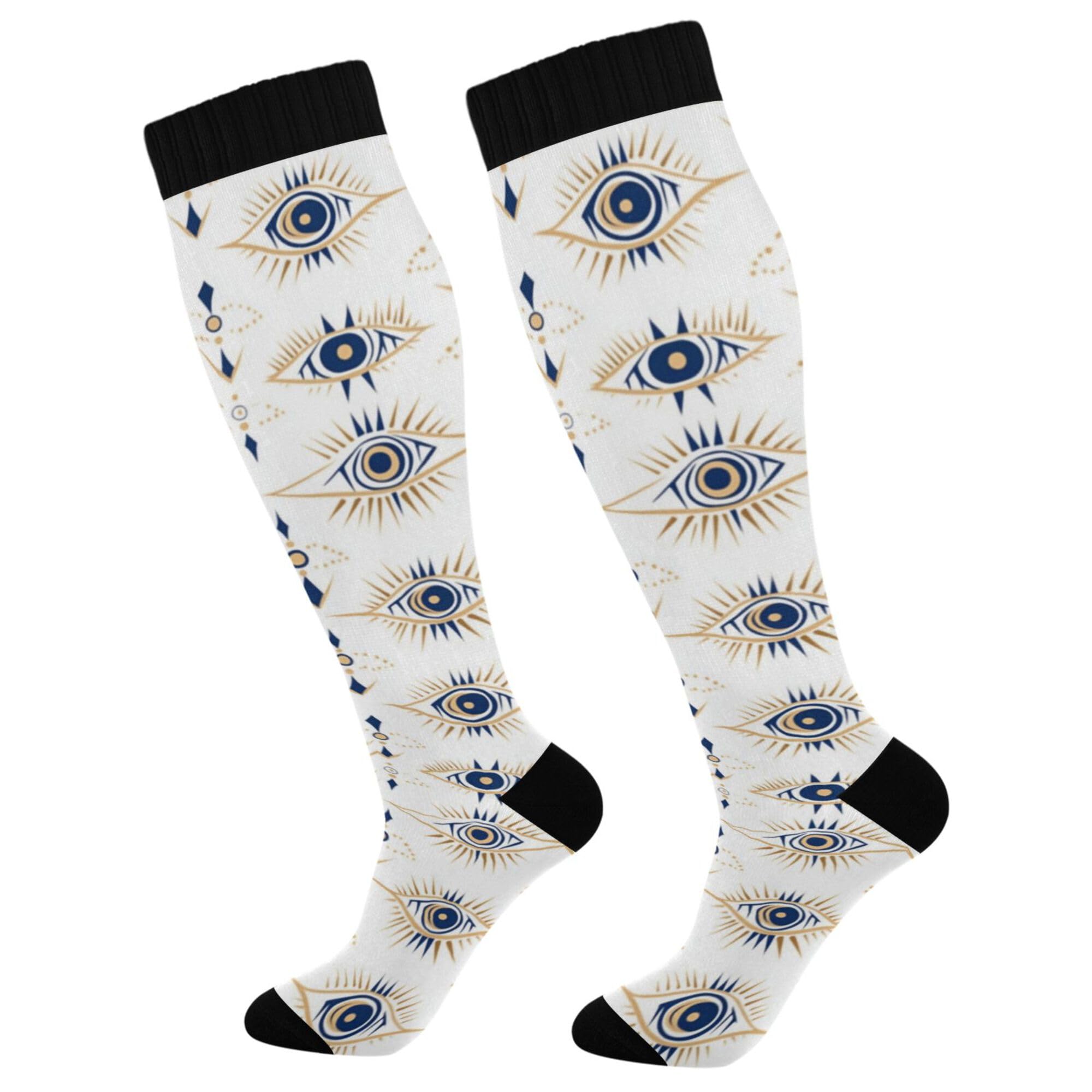 KLL Compression Socks for Men and Women Circulation Wide Calf Knee High Socks Support for Running Medical Travel