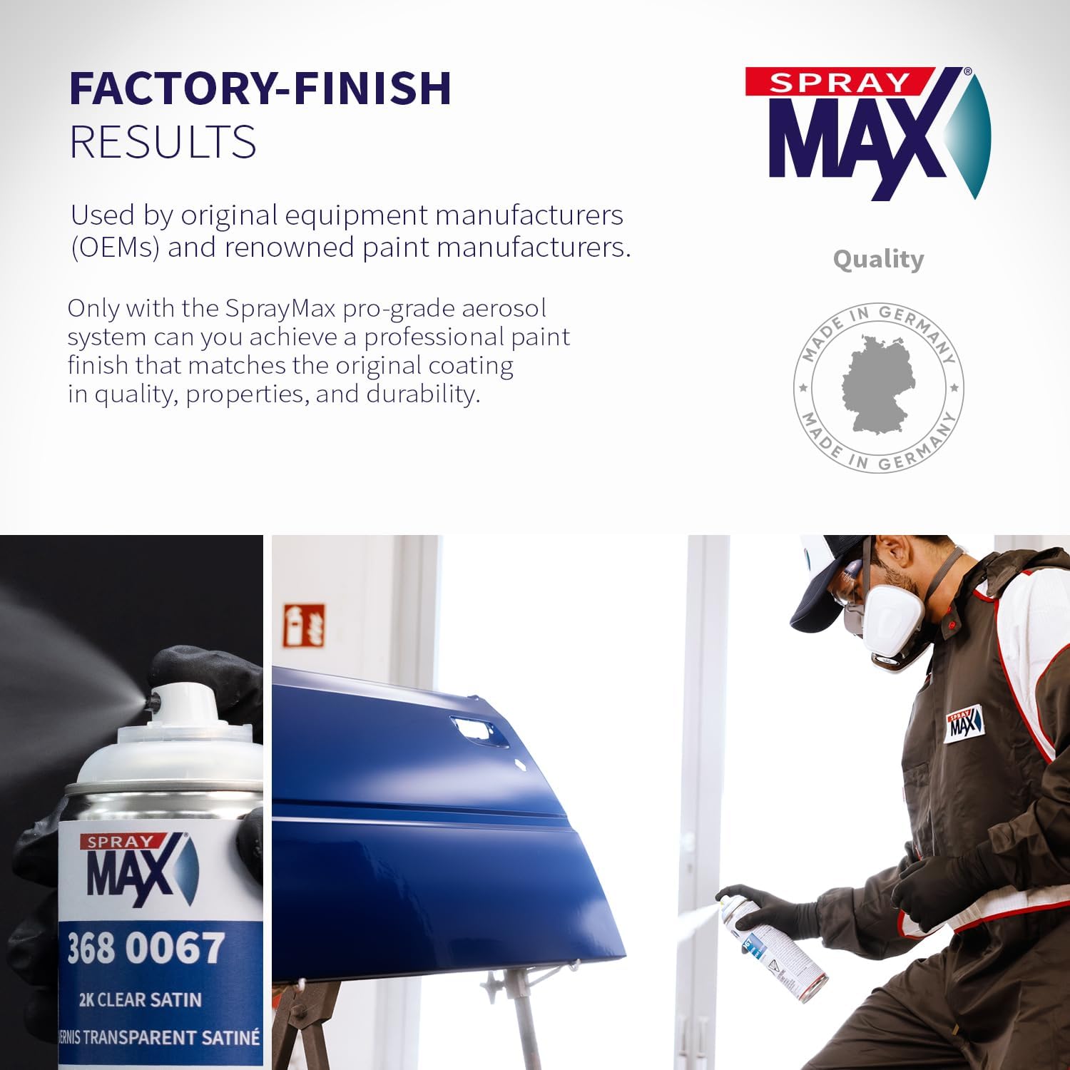 SprayMax 2K Semi Matte Clear Coat | 2K Automotive Satin Clear Coat Spray Paint for Cars, Motorcycles & Metal Surfaces | Durable Flat Finish, Chemical & Weather Resistant | Professional Grade 11.4 oz