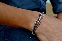 Vista 258 de Colorful Bracelet for Men and Women with Hematite Stones: Handmade Designer Adjustable Multistrand String Knotted Macrame Friendship Bracelet