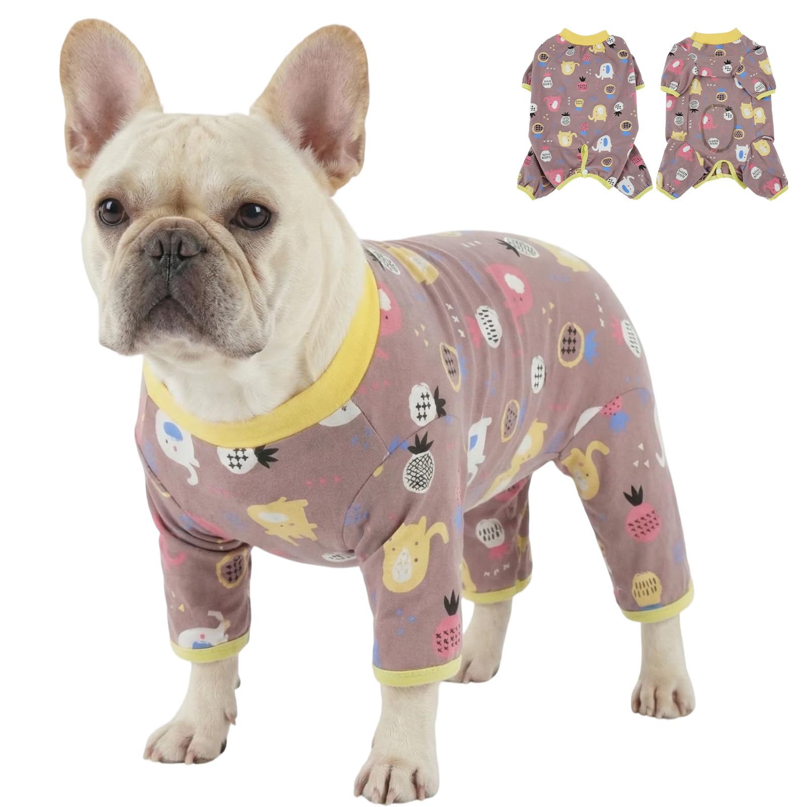 Combinaison de Récupération Chien Après Opération, Body Anti Léchage Chien en Coton, Vêtement Post-Opératoire Alternative à la Collerette, Marron Cacao XL