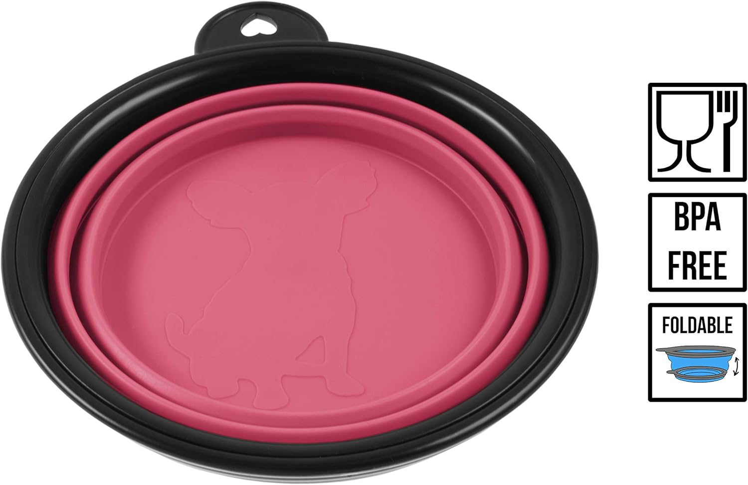 PhoneNatic Foldable Silicone Dog Bowl in Pink, Travel Bowl for Dogs and Cats with Carabiner - 350 ml, 60014329, Small (350 ml) - Image 5