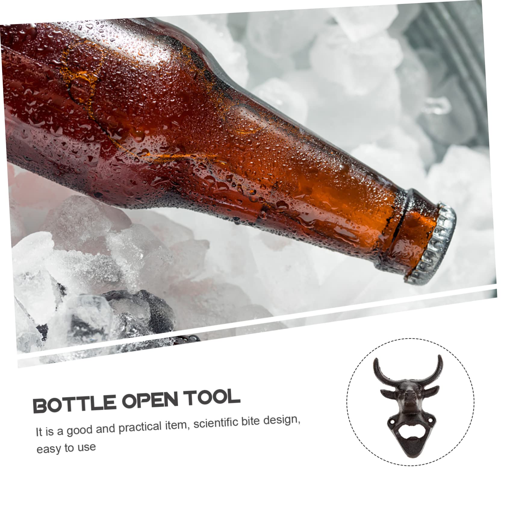 Ebene Flaschenöffner aus Eisen mit Tierkopf, Wandmontiert, Okt