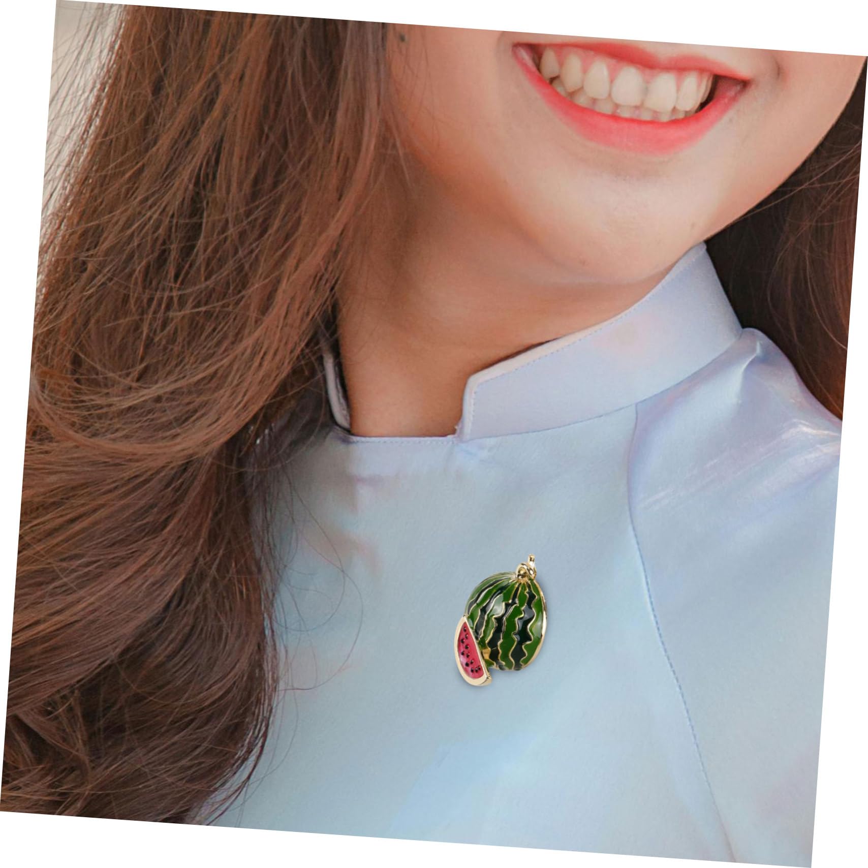 2 Stück Wassermelonen Brosche Strickjacken Clips Schal Clips Für Damen Cartoon Cardigan Clip Wassermelonen Revers Clip Retro Pullover Clips Retro Schal Clips Kleidungs