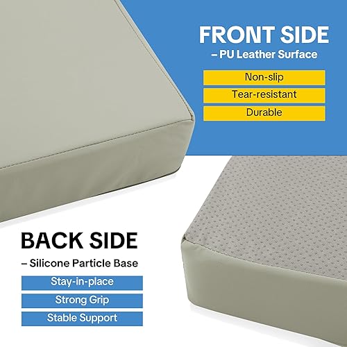 Miniatura 4 de MABOZOO Tapete de yoga de 3 pulgadas de grosor, 68 x 24 pulgadas, extra grueso, de piel sintética, cojín de gimnasia de espuma de alta densidad para