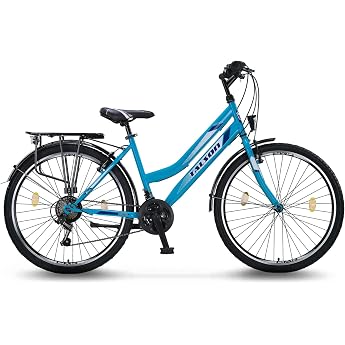 Talson 24 Inch Girls' Bicycle 21-Speed Shimano Twist Grip Shift Turquoise with Lighting in accordance with German Road Traffic Regulations