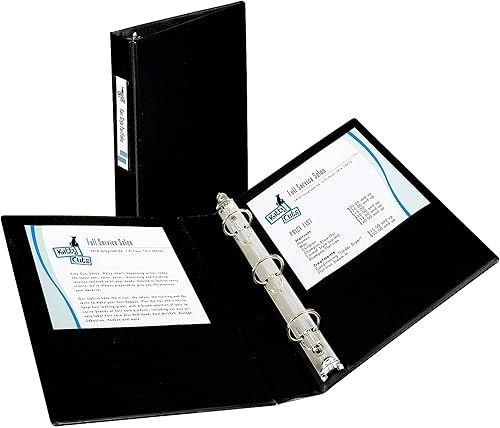 Avery  Mini folder duradero para páginas de 5.5 x 8.5 pulgadas, anillo redondo de 1 pulgada, color negro, 1 folder (27257)