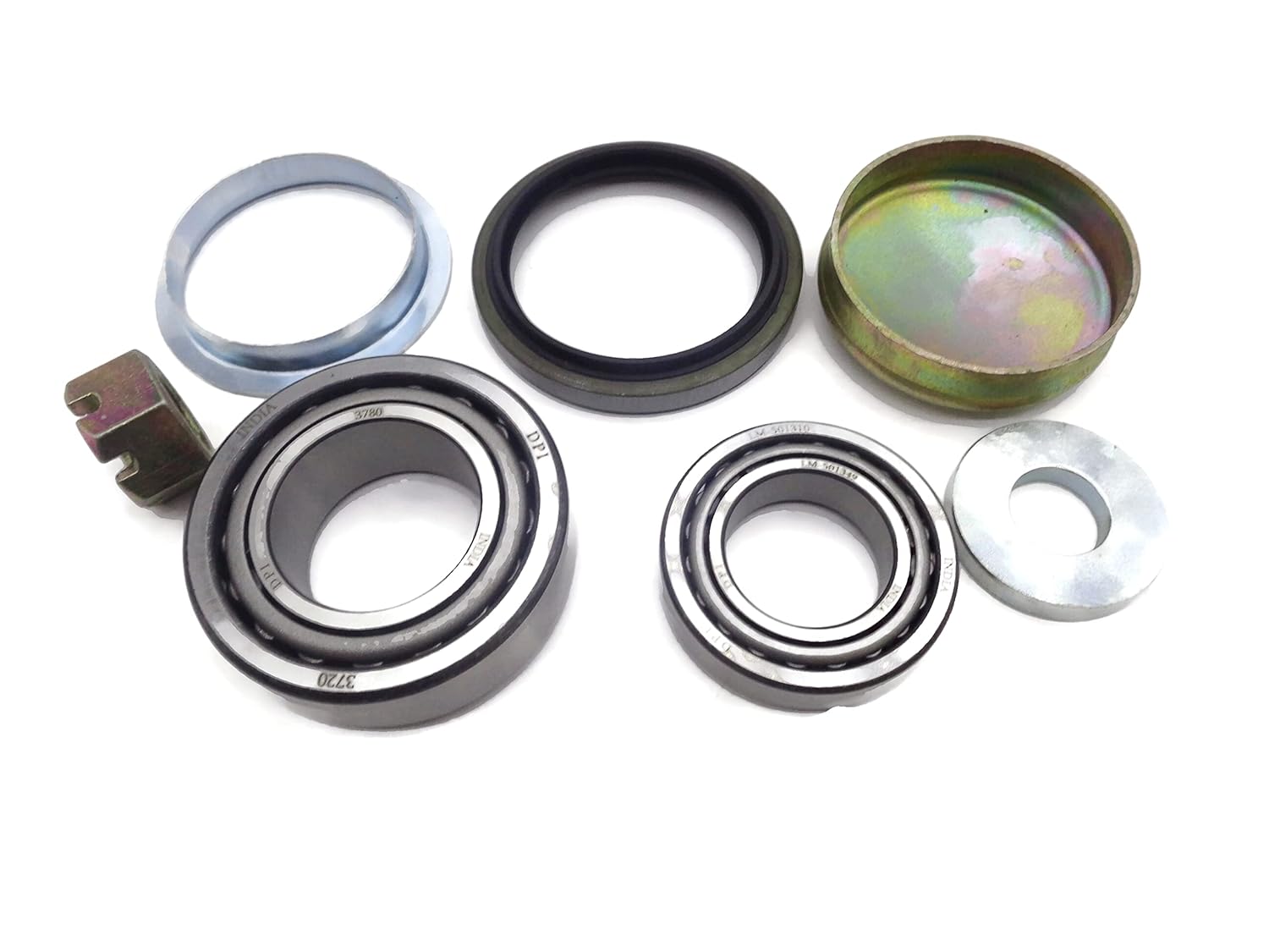 Fèmen view of the Aries bearing kit components, showing the two main bearings and associated parts.