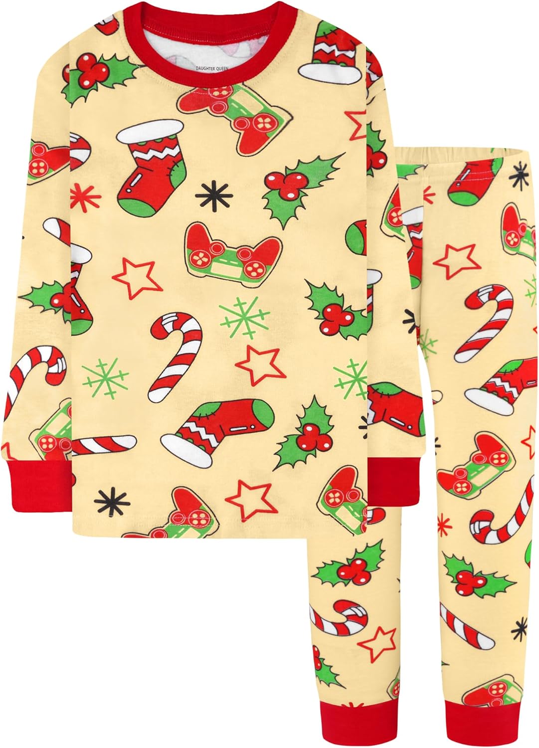 DAUGHTER QUEEN 18 Months-12 Years Boys & Girls Christmas Pajamas 100% Cotton Sleepwear