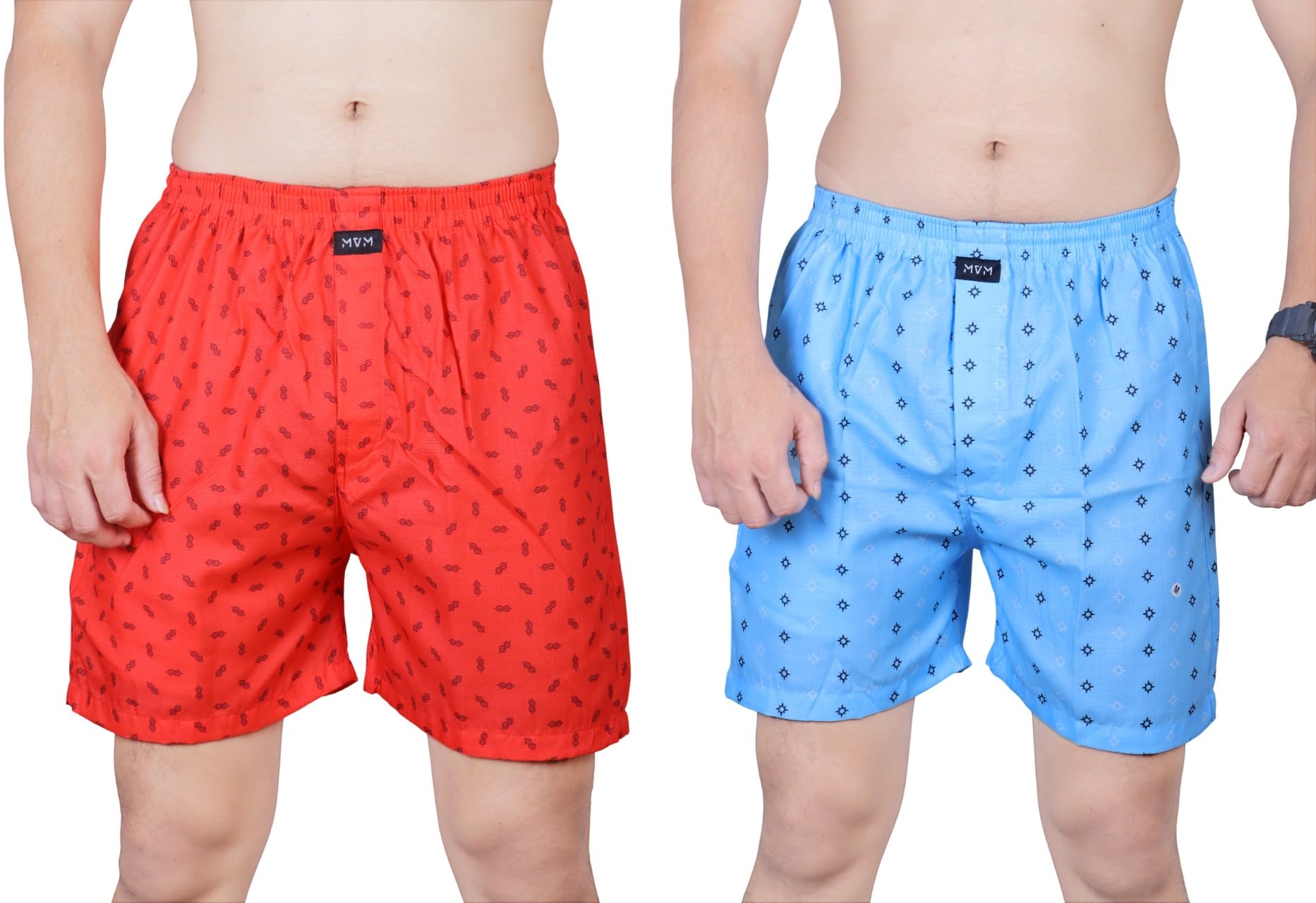 mvm Men’s Cotton Printed Boxer Shorts | Regular Innerwear & Nightwear | Soft Breathable Fabric | Elastic Waistband | Right Side Pocket | Concealed Button Closure | Pack of 2-picture-38