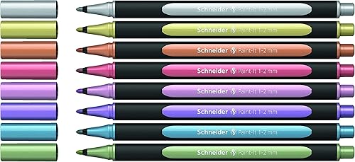 Schneider Paint-It 020 - Revestimientos metálicos, 0.039-0.079 in, cartera, 8, varios colores (ML02011502)