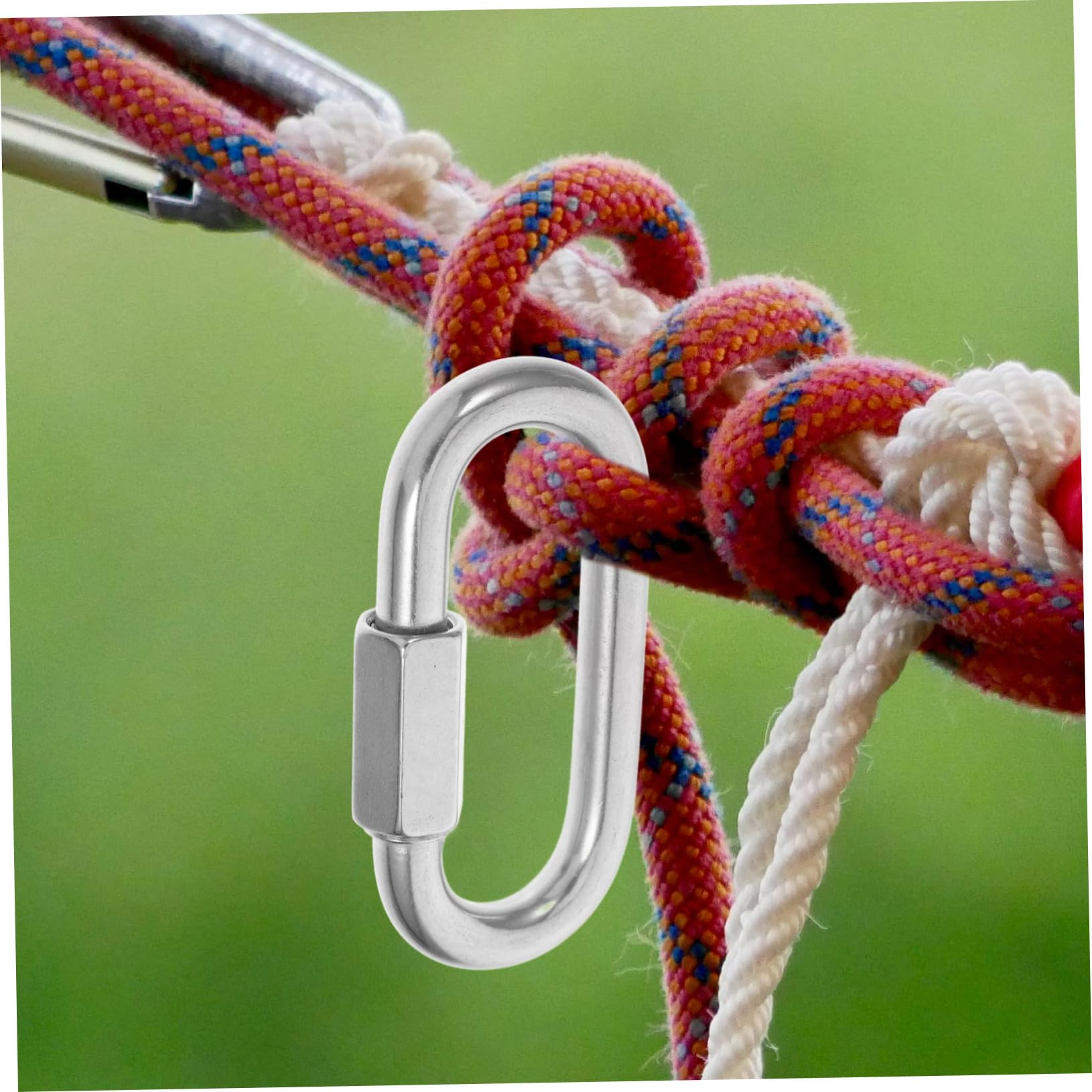 Yardenfun 10piezas Hebilla De Eslabón De Cadena De Seguridad Anillo d De Acero Inoxidable Eslabón De Cadena Ovalado Para Llaveros Accesorios De Camping Uso Exterior