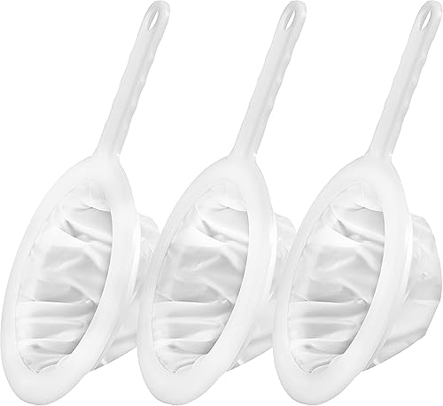 3 piezas 100 malla 200 malla 400 malla cocina ultra fina nylon malla colador I plástico tamiz filtro cuchara para filtrar café, jugo, leche, miel