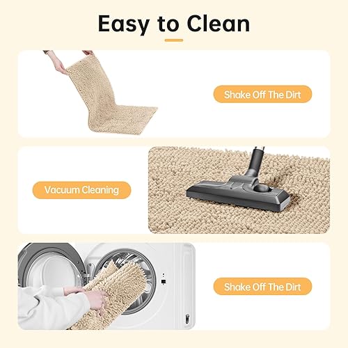 Miniatura 6 de Tapete absorbente para puerta de perro, para patas fangosas, 72 x 36 pulgadas, tapetes de felpilla para interiores de entrada, atrapa la suciedad,