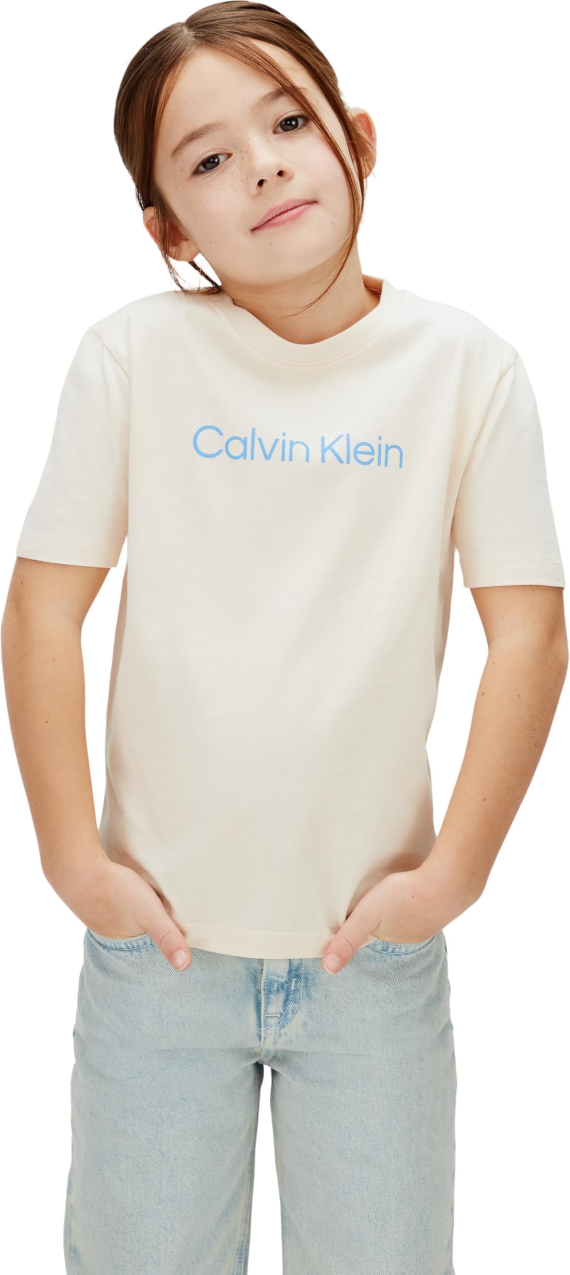 Calvin Klein Inst. Logo SS T-Shirt Lv1cksja29 Maglietta S/S Unisex - Bambini e Ragazzi