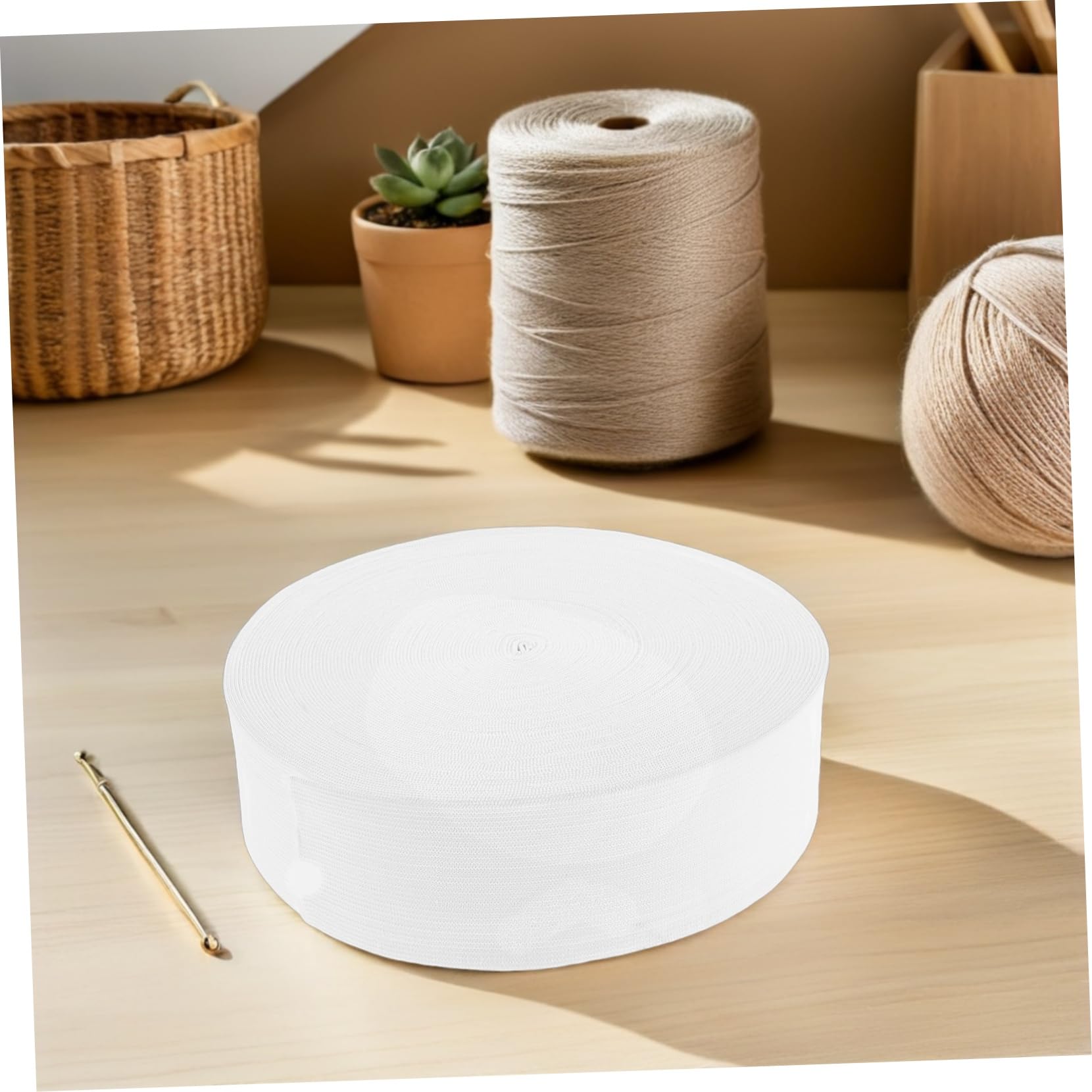 SHINEOFI Banda Elástica de Costura de Color Claro de Elástico Grueso Plano para Coser Cinturillas Mangas y Prendas Proyectos de Bricolaje