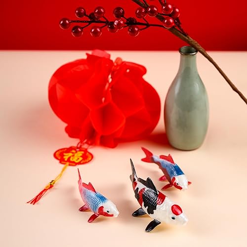 Miniatura 16 de Kohaku Edition Realistic Handmade Koi Fish Figurine – Unique Miniature Japanese Carp Home Decoration