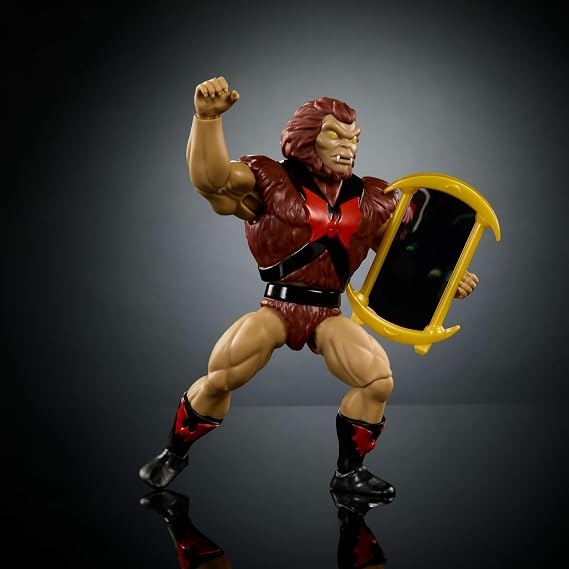 Masters of the Universe Origins Action Figure Cartoon Collection Grizzlor, 5.5-inch 1980s Motu TV Hairy Villain, Detailed Design & Mirror Accessory