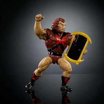 Masters of the Universe Origins Action Figure Cartoon Collection Grizzlor, 5.5-inch 1980s Motu TV Hairy Villain, Detailed Design & Mirror Accessory