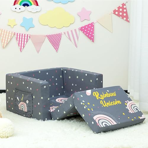 Miniatura 11 de ALIMORDEN Cómodo sofá 2 en 1 para niños, precioso sofá convertible para tumbona para cuentos/siesta, dinosaurios verdes geniales