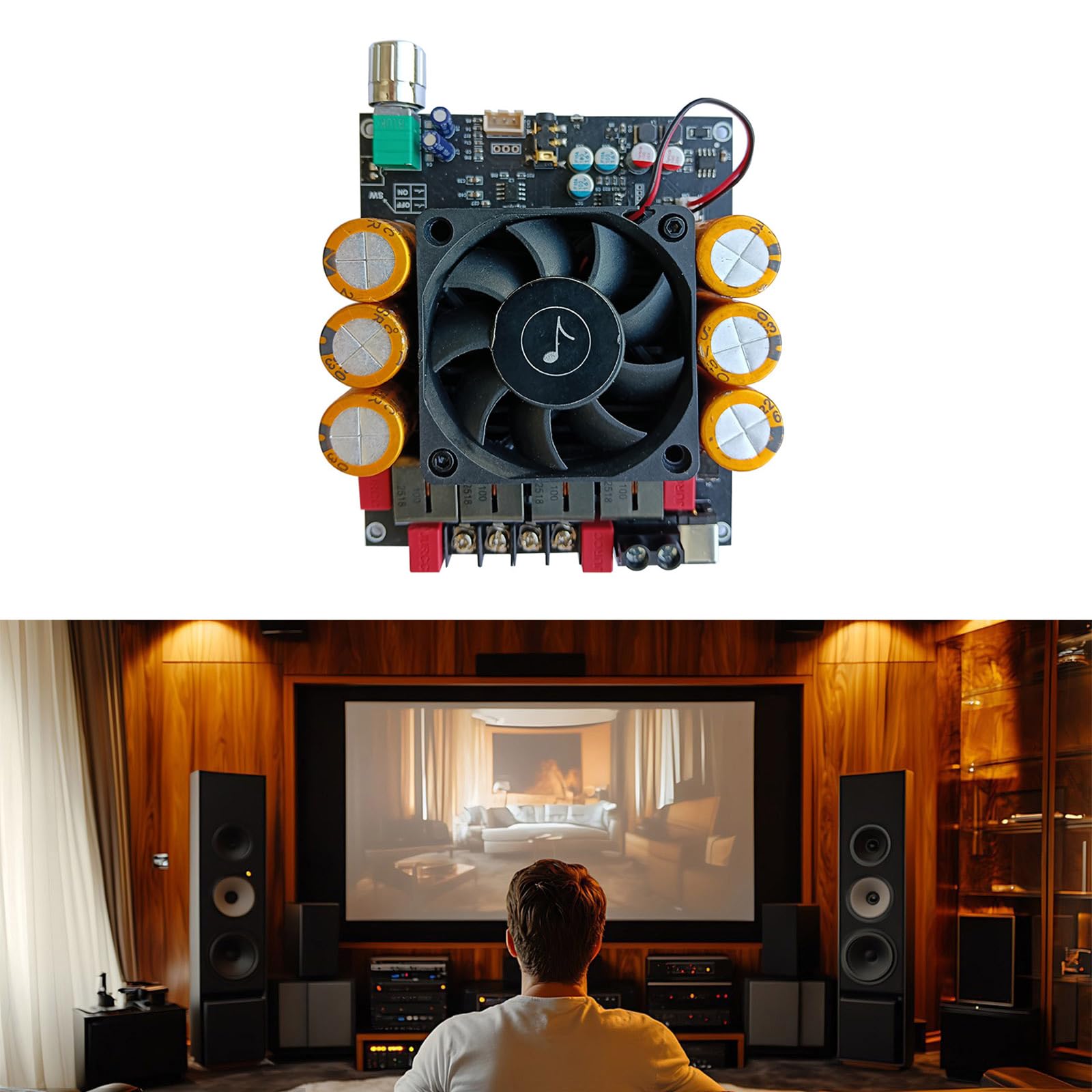 Scheda di amplificatore di potenza sonora digitale 18 V-50 V 600 W + 600 W, pannello subwoofer stereo a doppio canale per modulo amplificatore home theater
