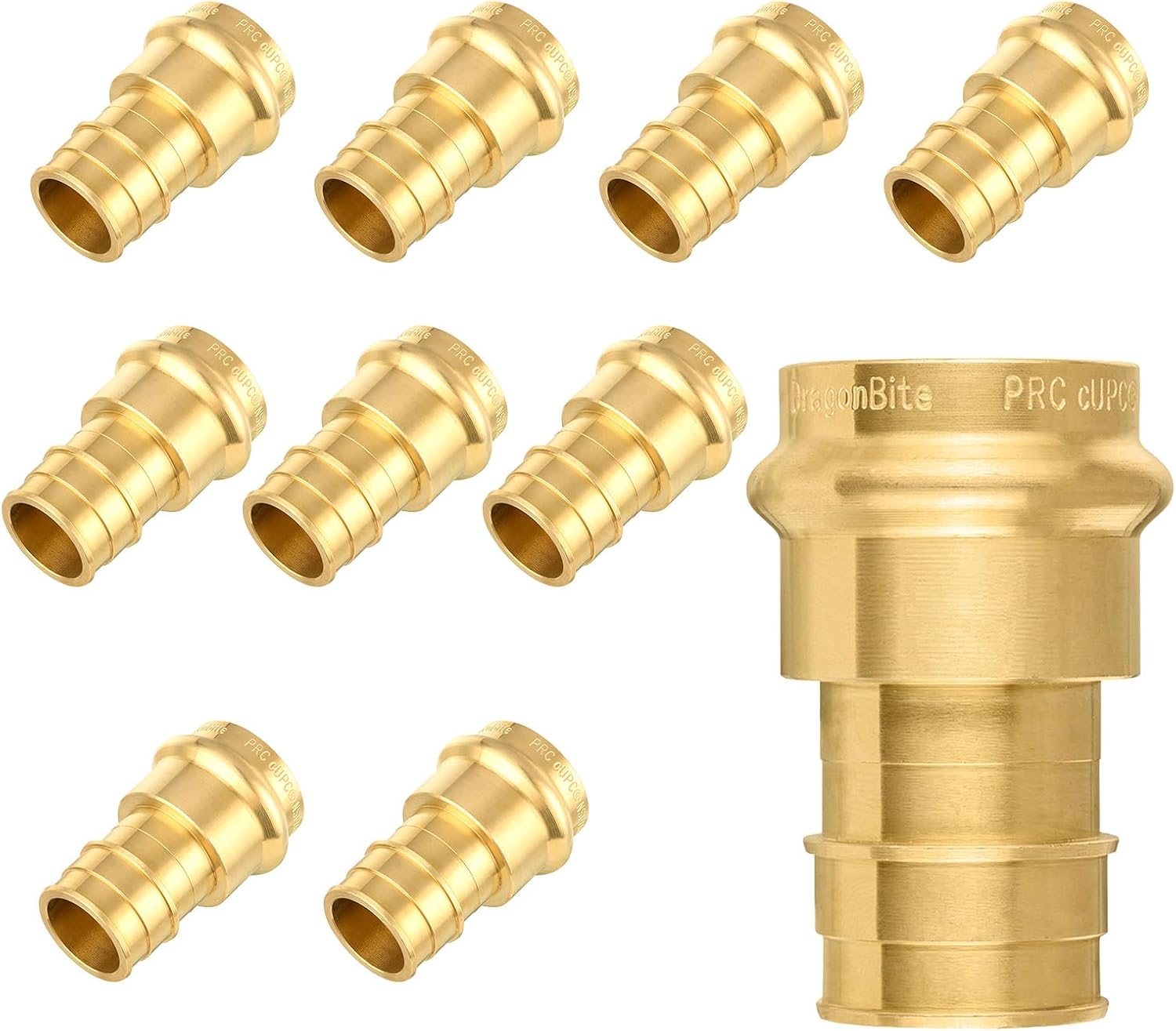 5-Pack Niikappu 1" Copper Press x 1" Pex A adapter, Brass Press Fitting PEX-A Expansion Coupling for Copper and Pex Pipe Connection