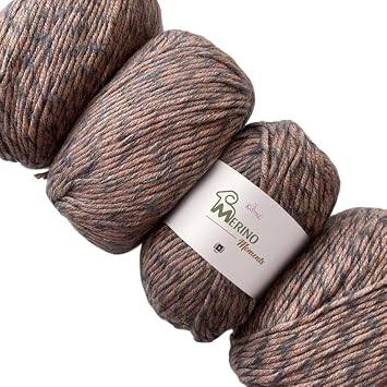 Merino Moments Bulky Merino Wool Yarn, 4-Pack 456Yds/400G, Gray Pink | #5 Bulky Wool Yarn for Crocheting with Free Patterns - Variegated Chunky Wool Yarn for Knitting