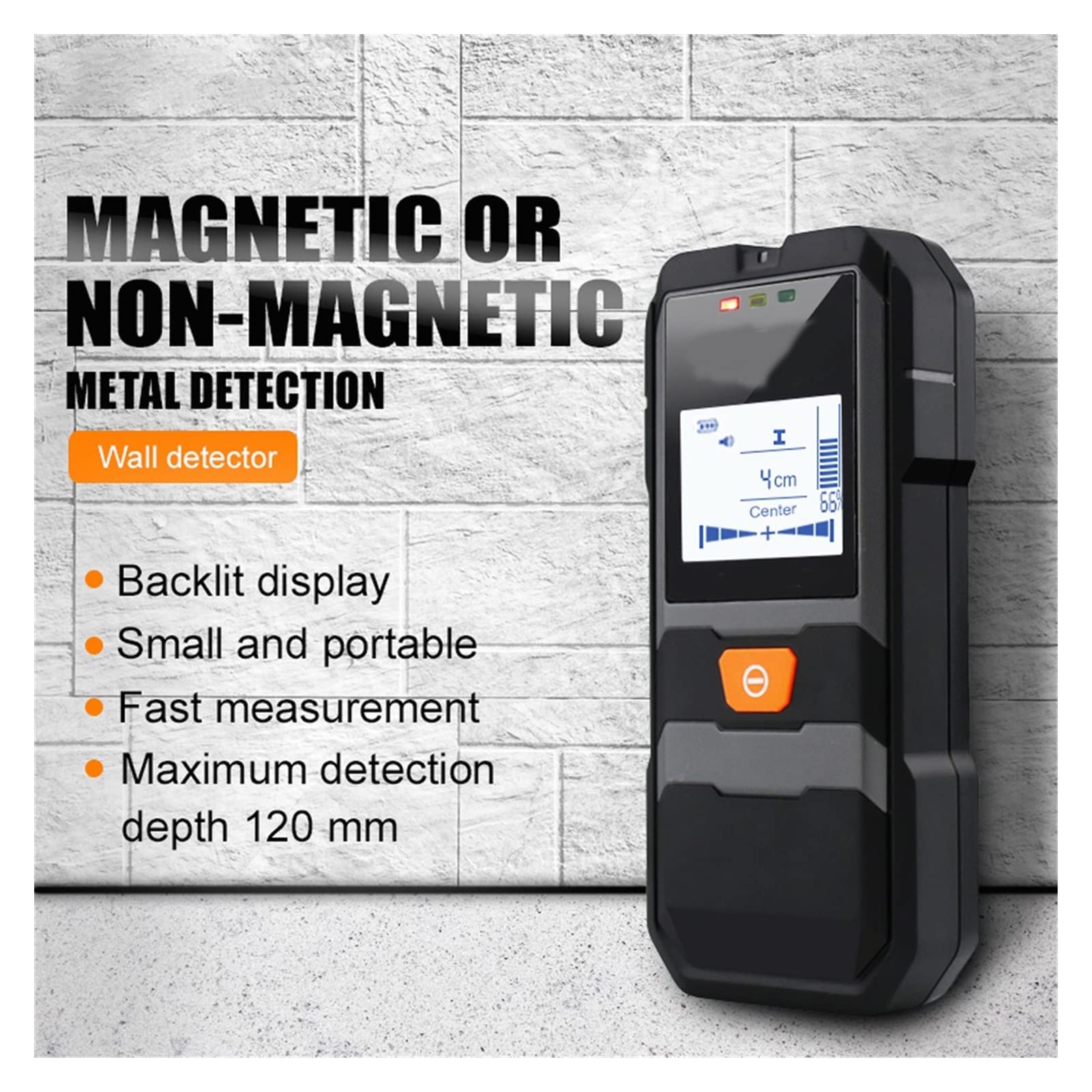 Detector de metales para adultos y niños Escáner de pared detector de metal de alta precisión de metal de alta precisión alambre de acero detector de tubo de cobre rastreador de profundidad Alta preci