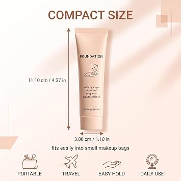 1PCS Foundation Colour Changing SPF 50, Foundation For Mature Skin, Intelligent Color Correcting Foundation, Medium Coverage, Buildable Formula, Lightweight Texture, Long-Lasting Natural (30ML)