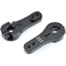 Apex RC Products 25T for Futaba Black Aluminum Dual Clamping Servo Horn - 2 Pack #8015