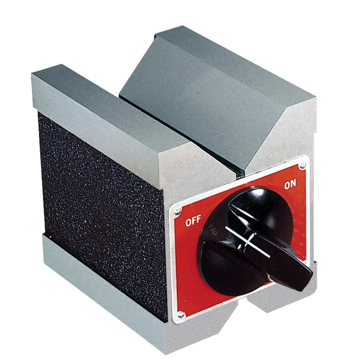 Starrett Dual-Vee Magnetic V-Block with Rotary Switch - Holds 1/4" to 1-3/4" Round Stock, Heat-Treated Ground Surfaces - 566