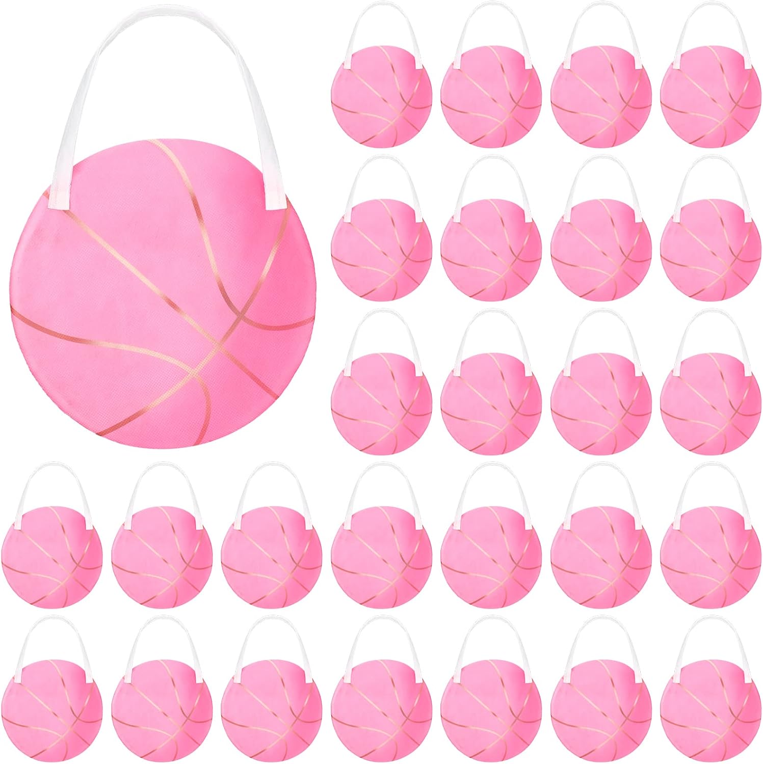 24 Pcs Pink Basketball Party Favor Bags Sports Themed