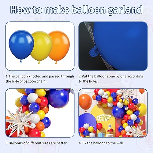 Vista 51 de Kit de arco de globos rosa, morado y azul, guirnalda de globos rosa morado con globos de látex rosa, azul, morado, blanco, globos de papel