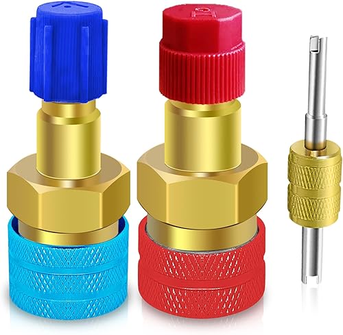 Boltigen Adaptador R134a a R1234yf, Adaptador R1234yf, Kit de adaptador R1234yf a R134a, Lado alto y bajo R134a a R1234yf Conexión de acoplador