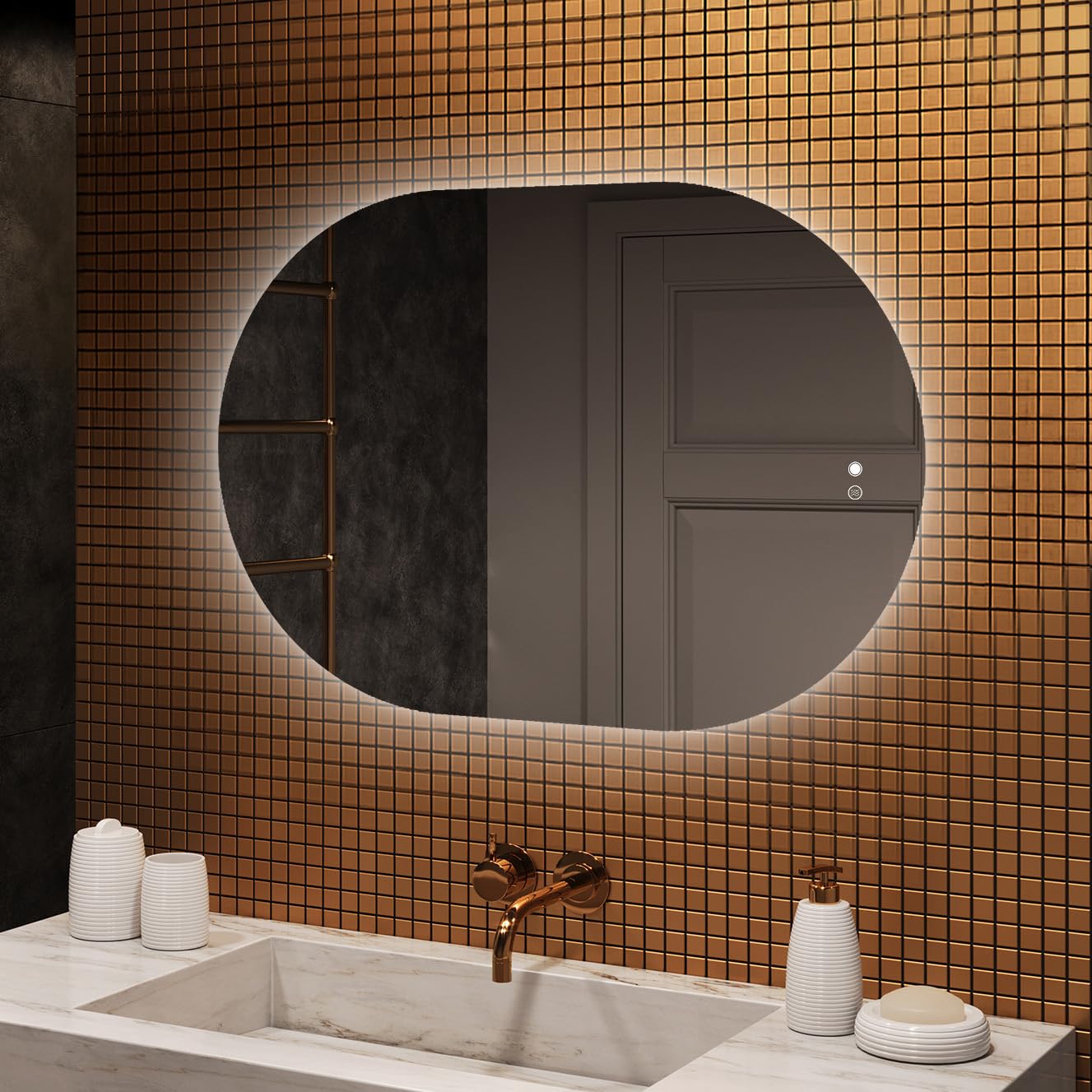 Artforma Badspiegel 100x70 cm Oval MAGARTFORMA111-SJYA9-100x70