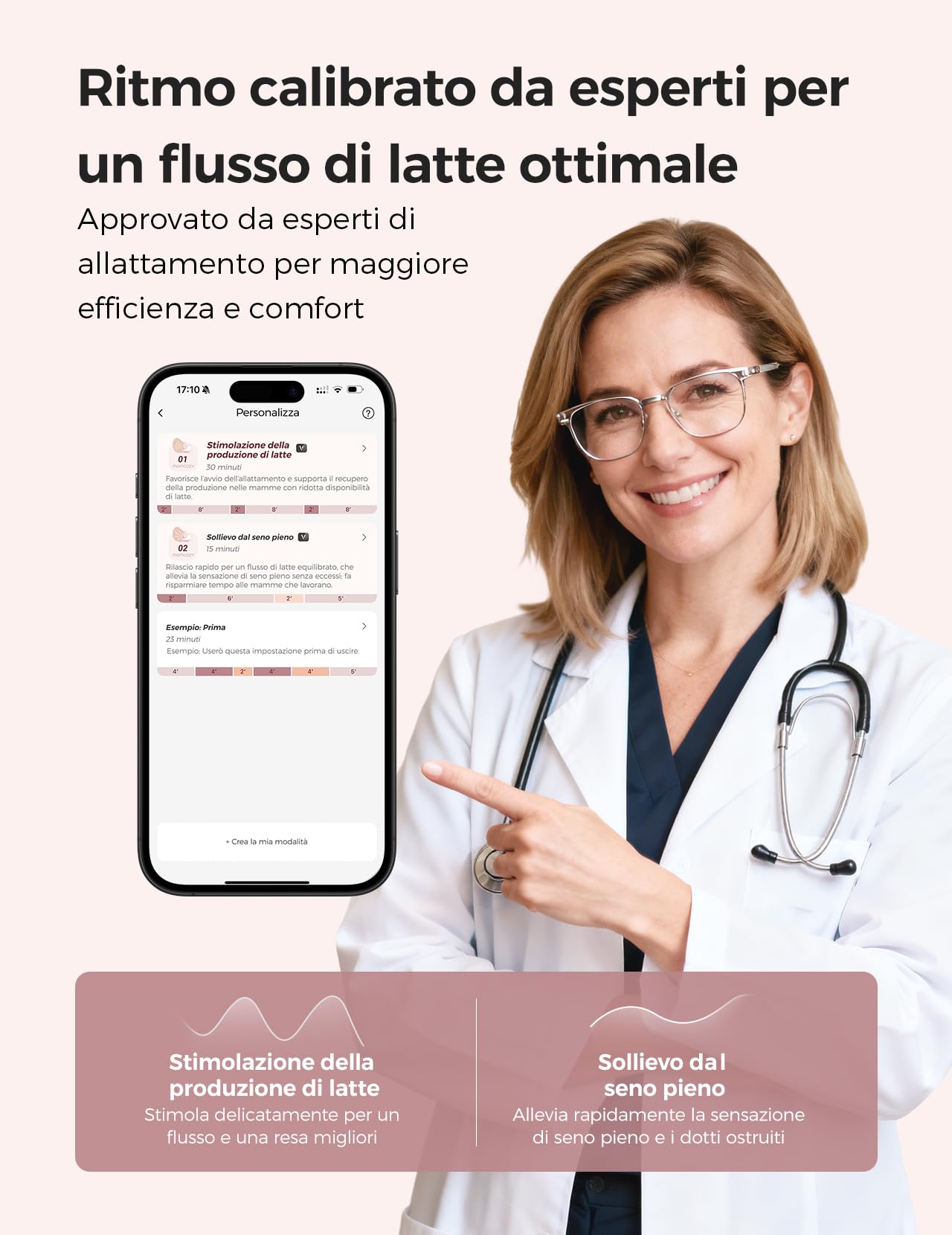 Momcozy Air 1 Tiralatte Elettrico Indossabile Mani Libere Ultra-Sottile