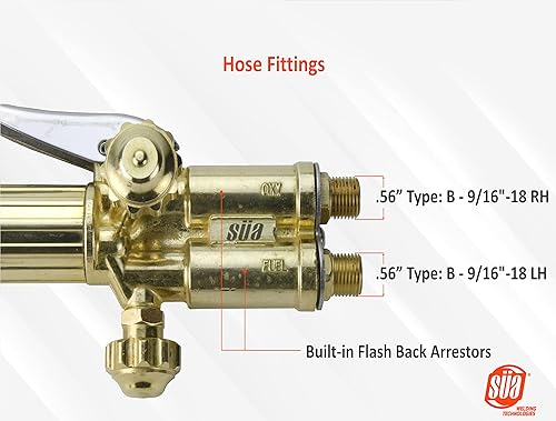 Miniatura 3 de SÜA - Antorcha de corte recto de servicio pesado de 21 pulgadas con cabezal de 90 - Compatible con ST900FC + punta de corte (acetileno)