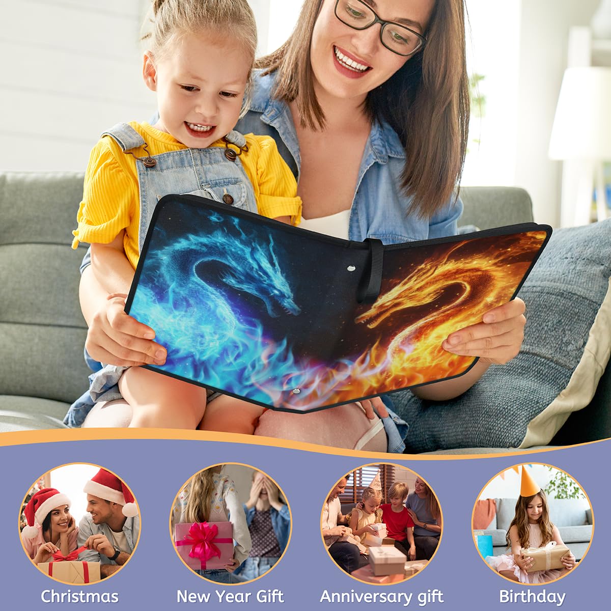 Amazon.com: Fire Dragon Card Binder 9 Pocket, Trading Card Book with  Sleeves for Boys, Photo Card Binder with 50 Page Can Hold 900 Cards, Zipper  Binder for TCG, MTG, Sports Cards :