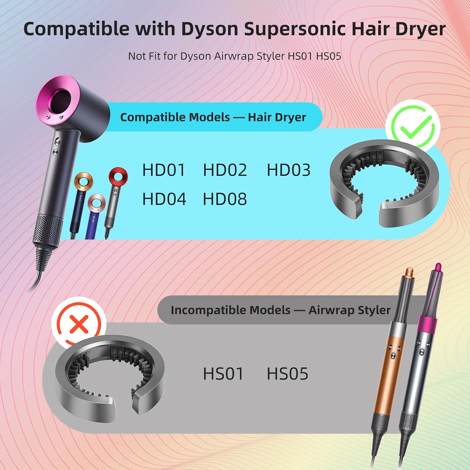 Filter Cleaning Brush for Dyson Supersonic Hair Dryer HD01 HD02 HD03 HD04 HD08, Hair Dryer Attachments