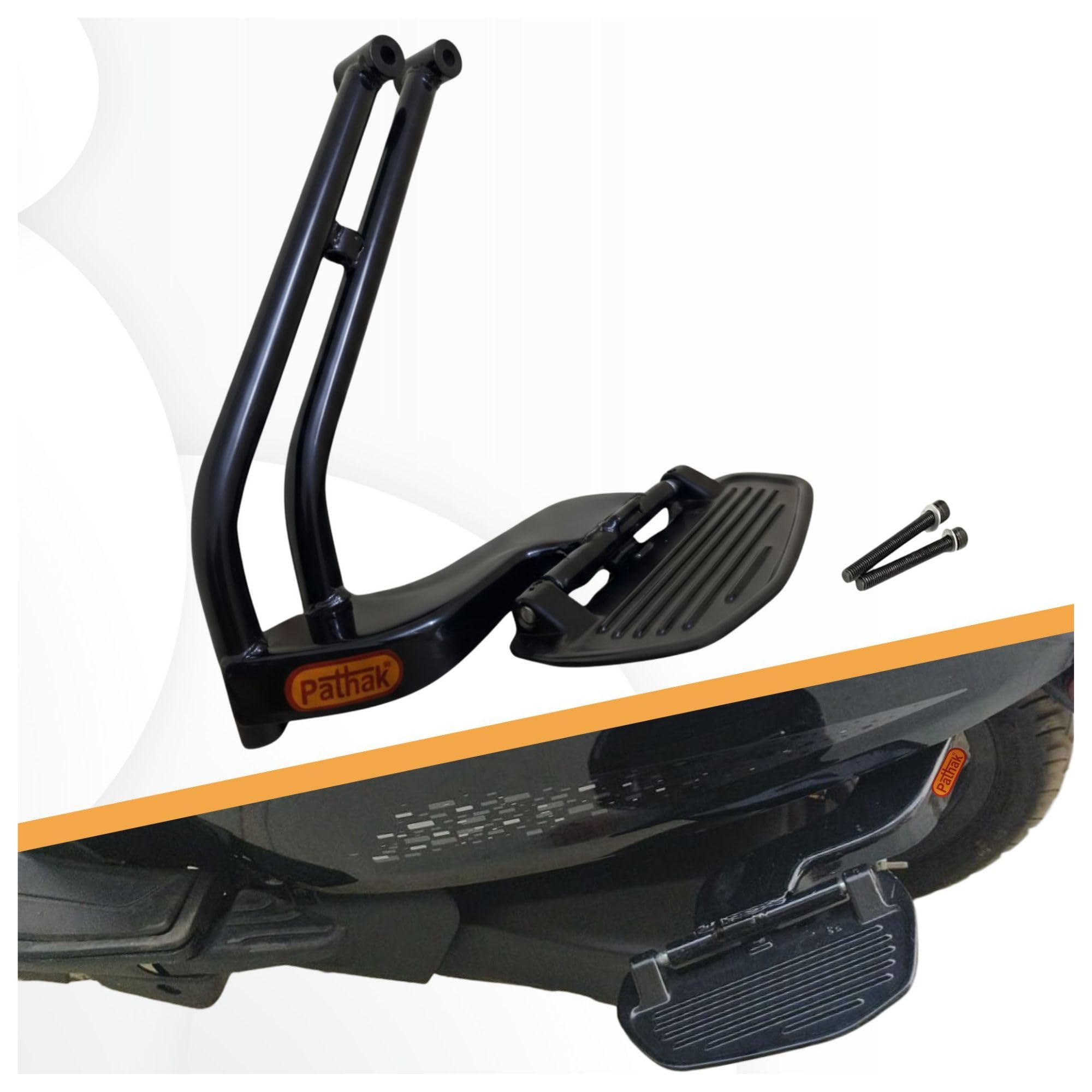 Pathak Ladies Footrest Stand Compatible for Chetak EV Accessories - Black, Made Of Heavy Duty Material | Chetak Foot Rest Stand for Electric Scooter Accessories