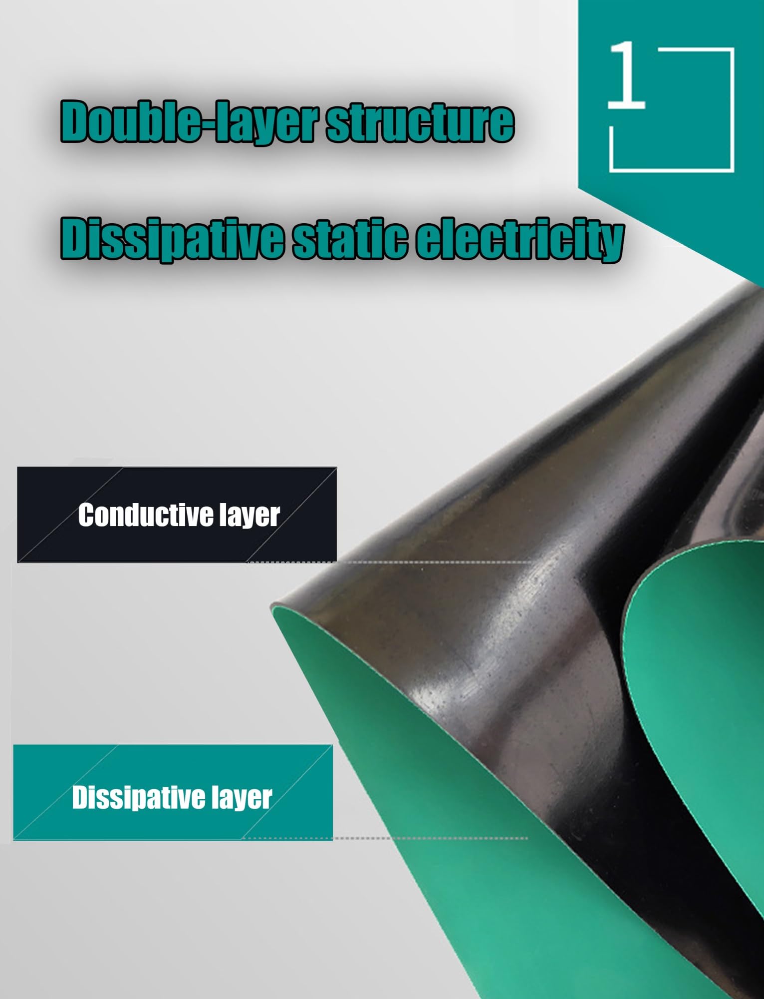Gumowa mata antystatyczna | Mata lutownicza o wielu rozmiarach: do napraw laboratoryjnych i montażu elektronicznego(120x100x0.2 cm)