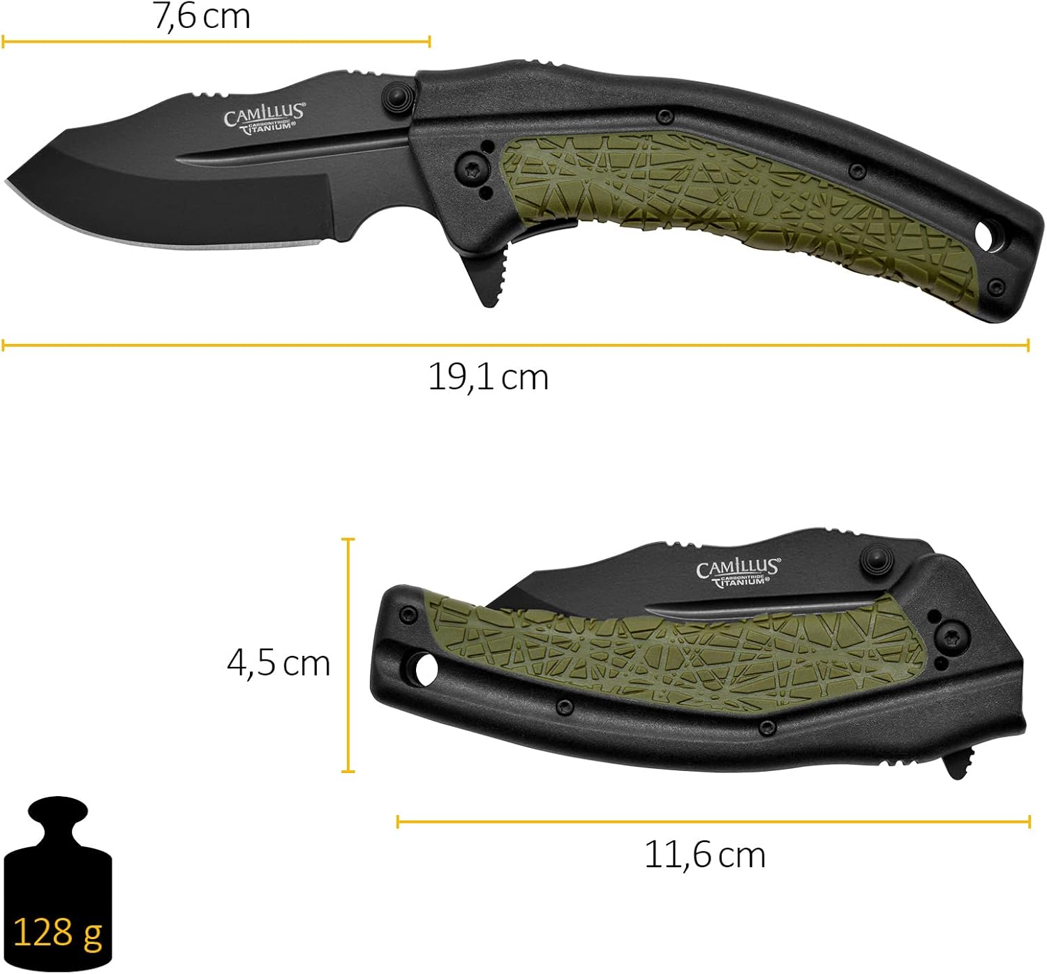Camillus FK-7.5, 7.5-inch Folding Knife, Black