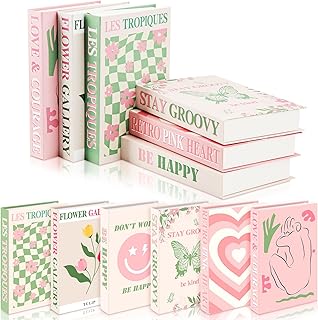 Honoson Decorative Books Aesthetic Fake Books Set for Home Room Decor Bo...