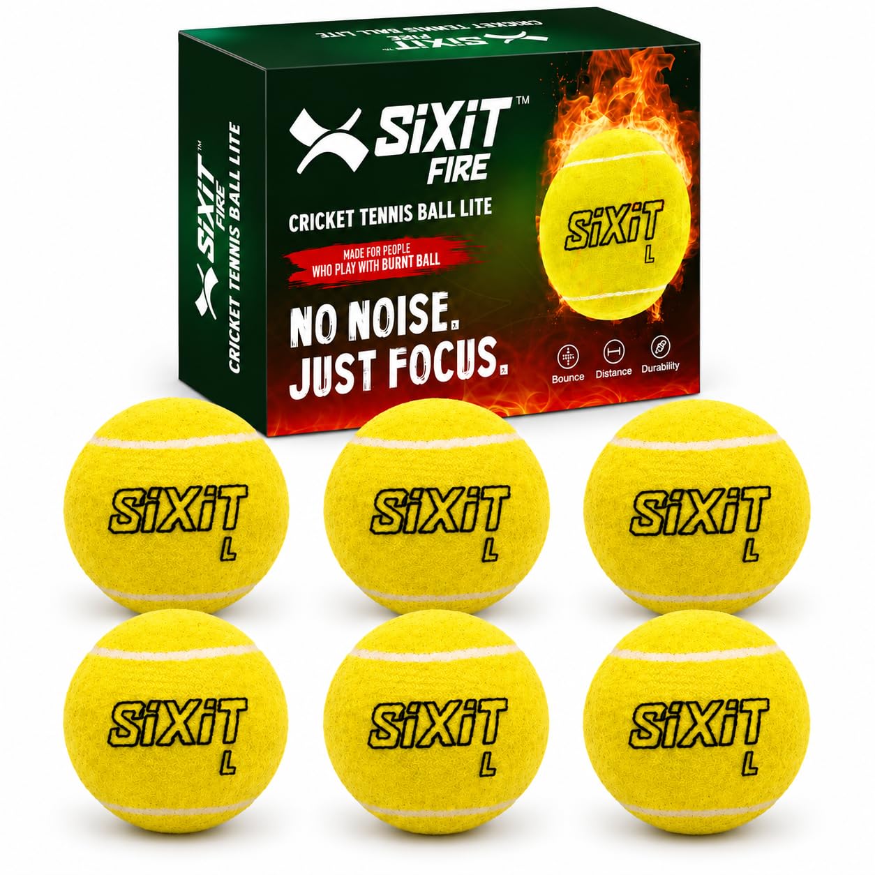Fire Lite Combo (Pack of 6) Cricket Tennis Ball